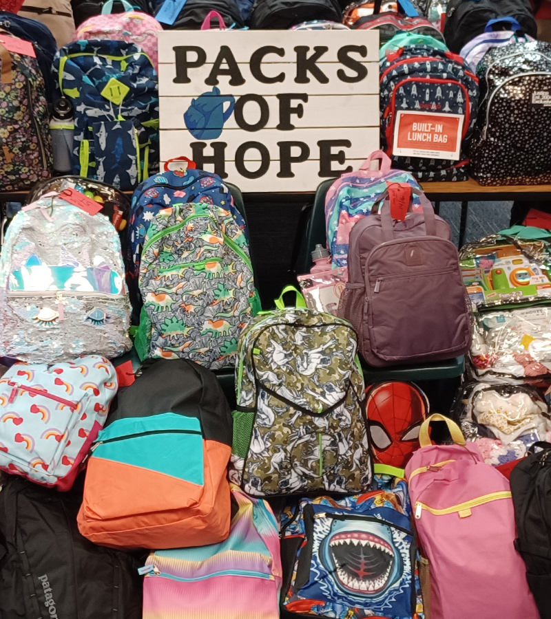 Packs of hope dontations